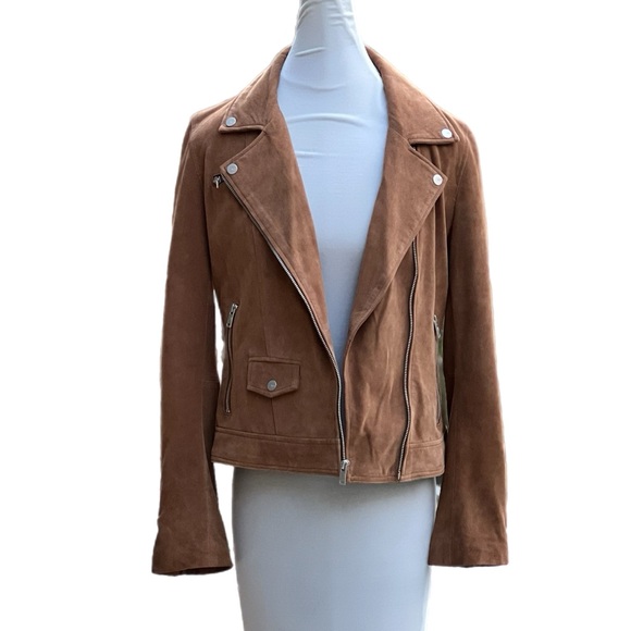 Women's Ugg Ronnie Suede Moto Jacket Size M Excellent - Never Worn New - Picture 2 of 14